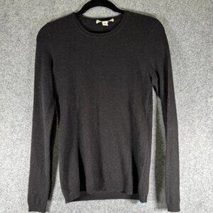 Women's black crew neck long sleeve sweater